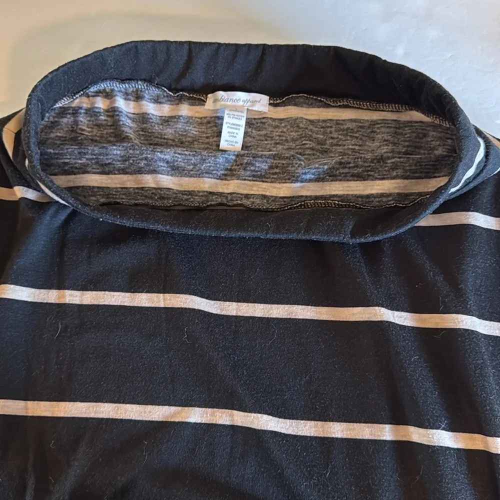 Ambiance Apparel Women’s Knit Striped Black and Tan Long Skirt size Large